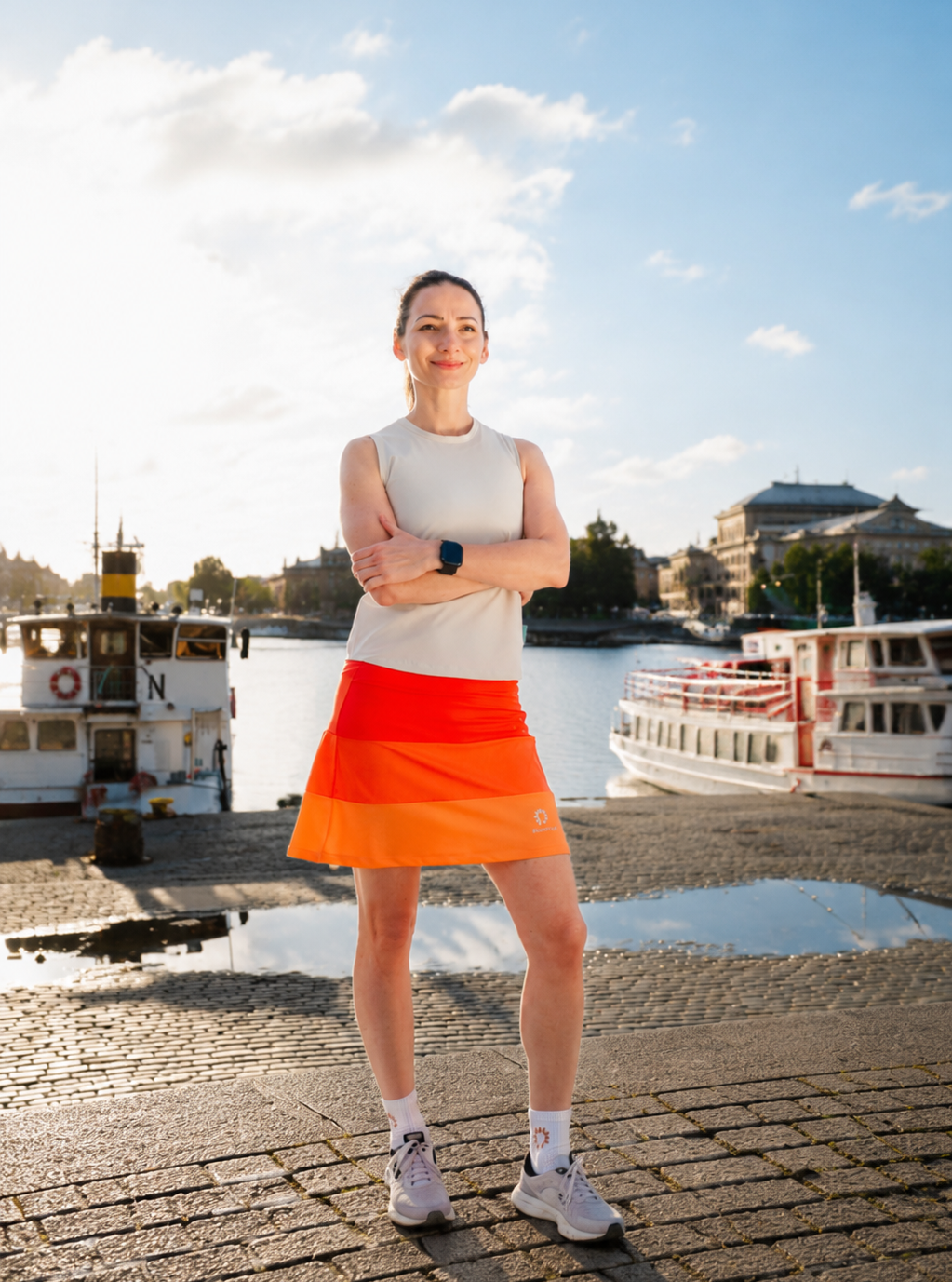 EMMA - Long A-shaped sports skirt